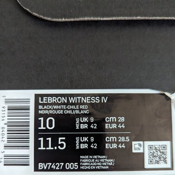 Lebron Witness IV sz 10 w/ box - Picture 4 of 4